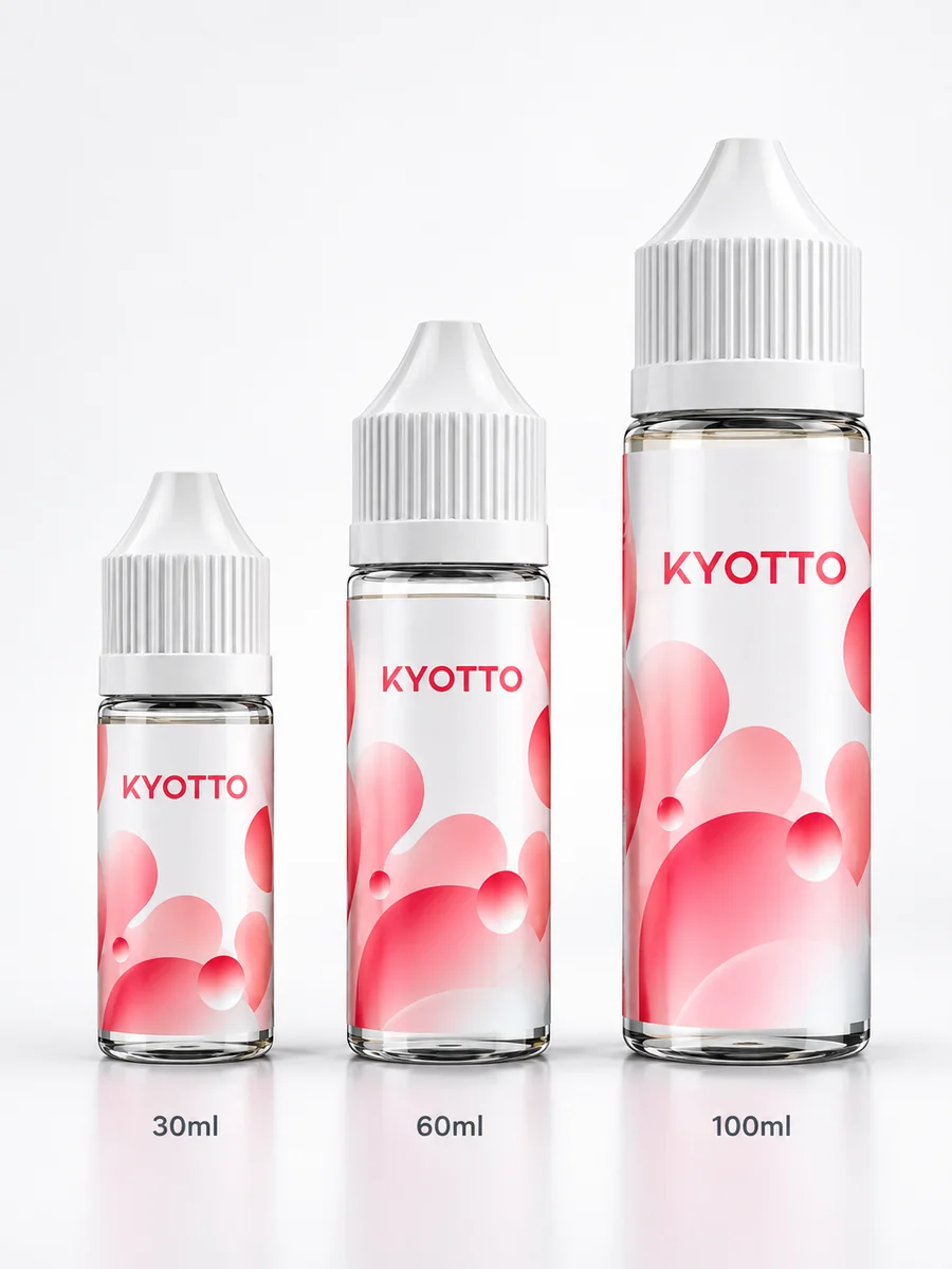 KYOTTO bottled e-liquid sizes artwork