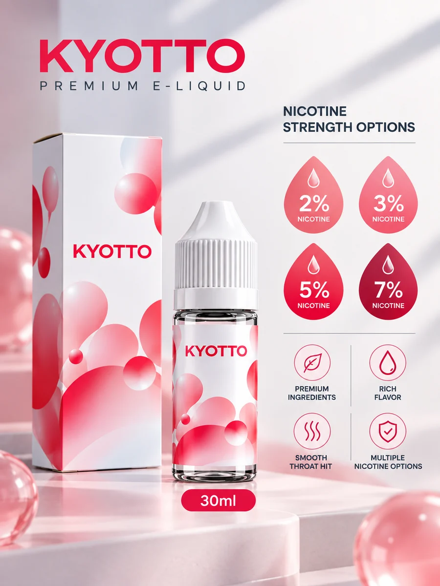 KYOTTO high-nicotine bottled e-liquid artwork